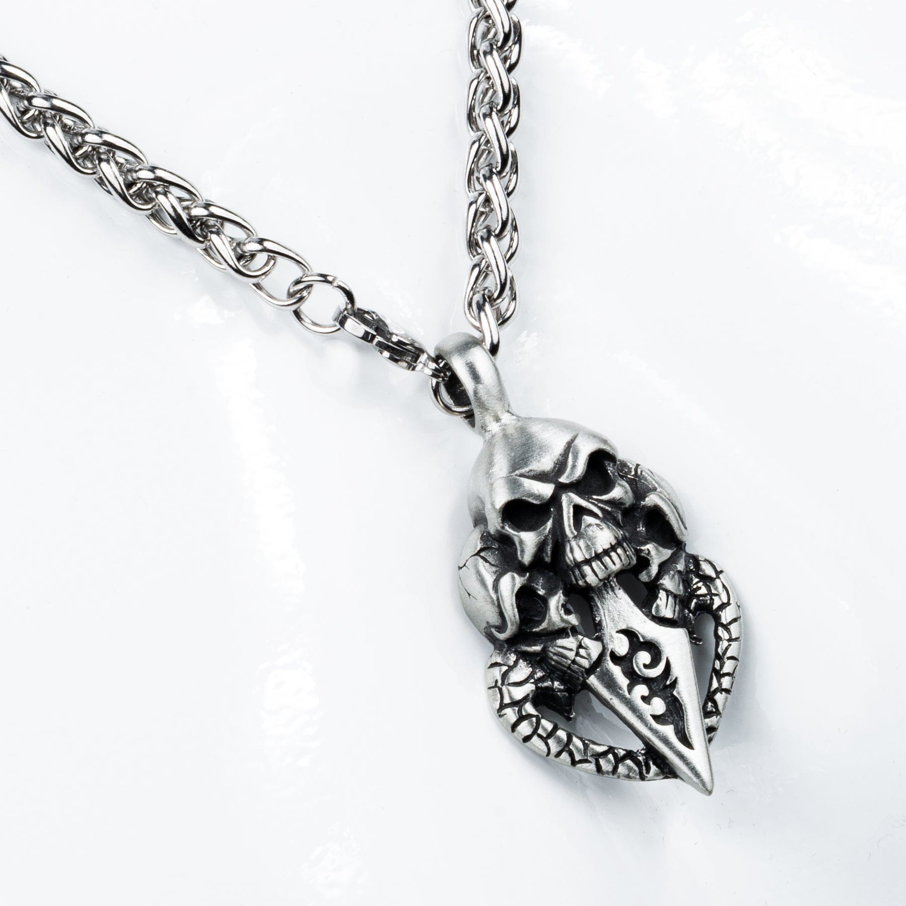 Wornstar Swag Necklace Wornstar Skull Dagger Necklace on Devil's Braid
