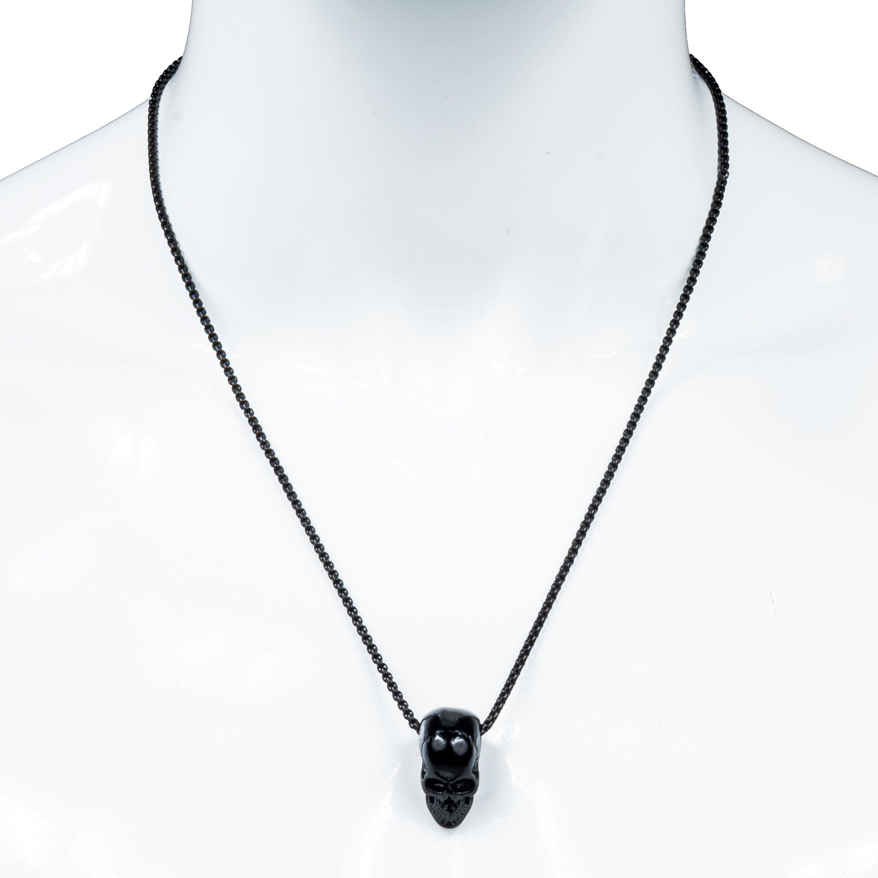Wornstar Swag Necklace Wornstar Skull Necklace on Box Chain - Black