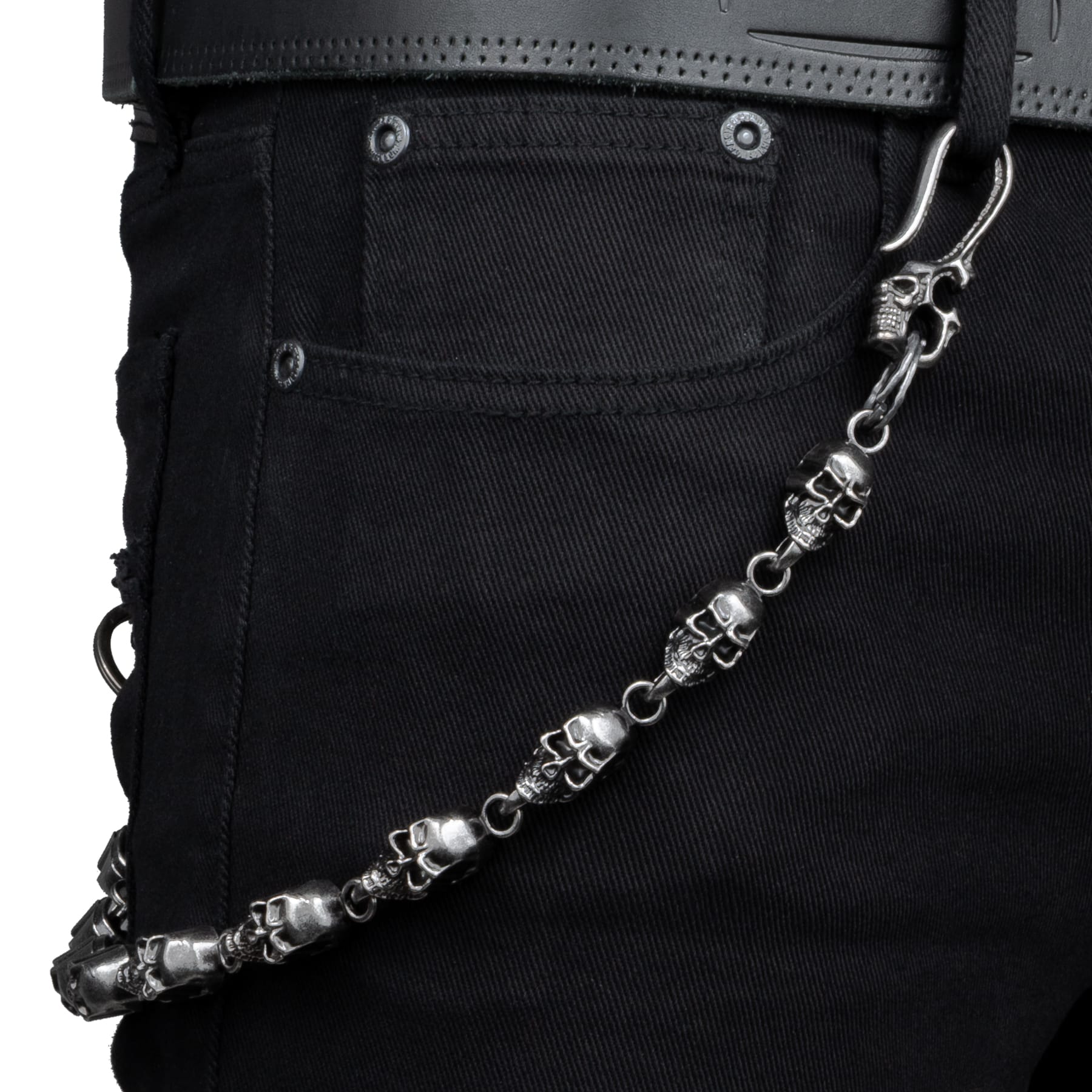 Wornstar Swag Pants Chain Wornstar Wallet Chain - Skulls with Hook - Antique Finish