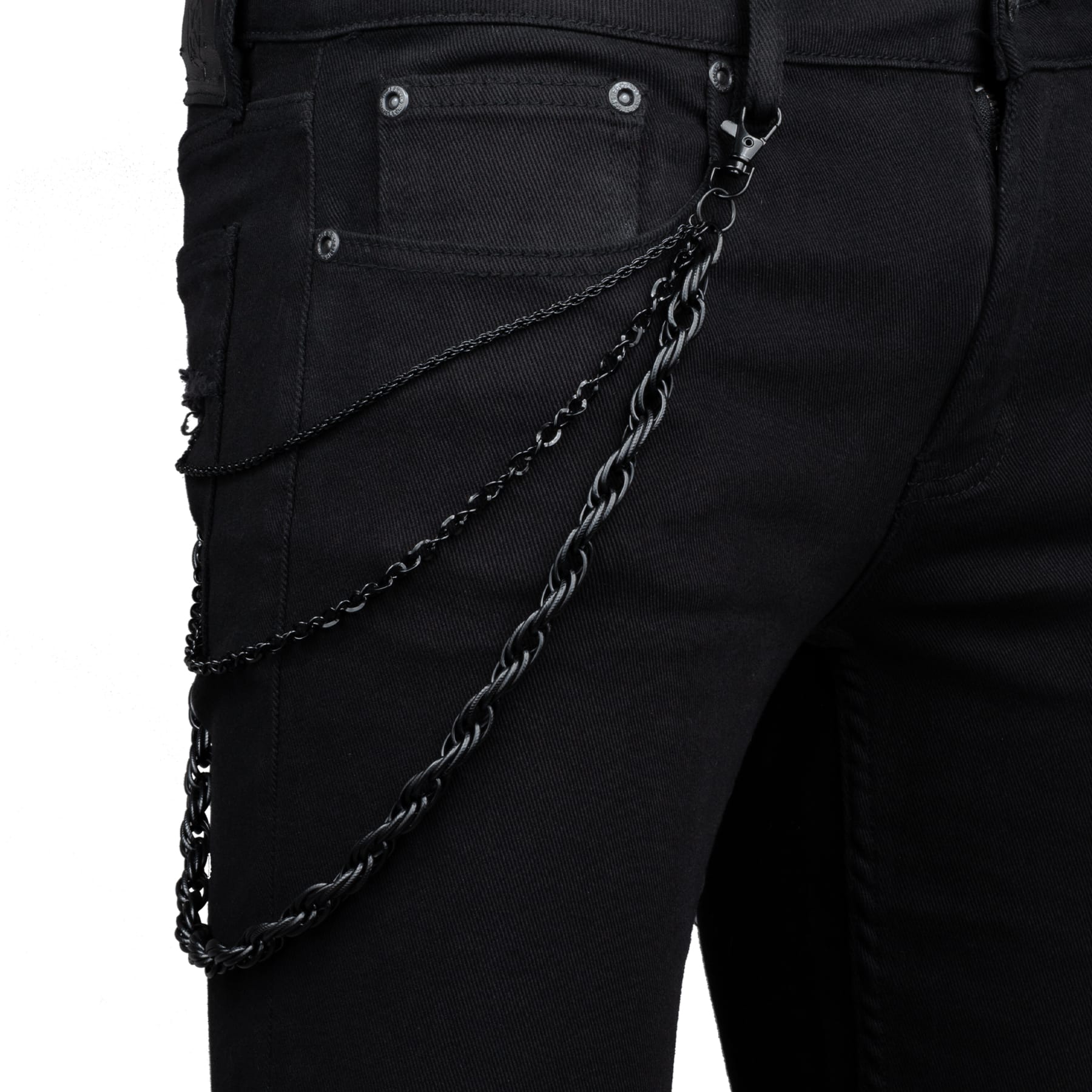Wornstar Swag Pants Chain Wornstar Wallet Chain - Triple Chains - Black