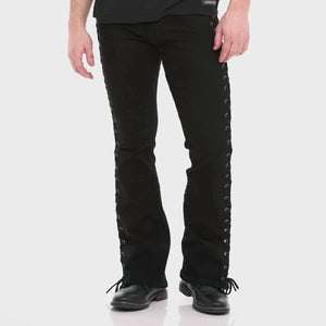 Hellraiser Side Laced Jeans - Black