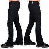 Wornstar Clothing Mens Jeans. Bandage Denim Stage Pants - Black