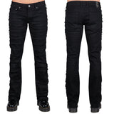 Wornstar Clothing Mens Jeans. Bandage Denim Stage Pants - Black