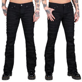 Wornstar Clothing Mens Jeans. Bandage Denim Stage Pants - Black