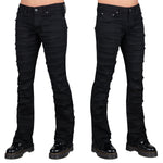 Wornstar Clothing Mens Jeans. Bandage Denim Stage Pants - Black