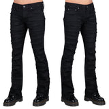 Wornstar Clothing Mens Jeans. Bandage Denim Stage Pants - Black