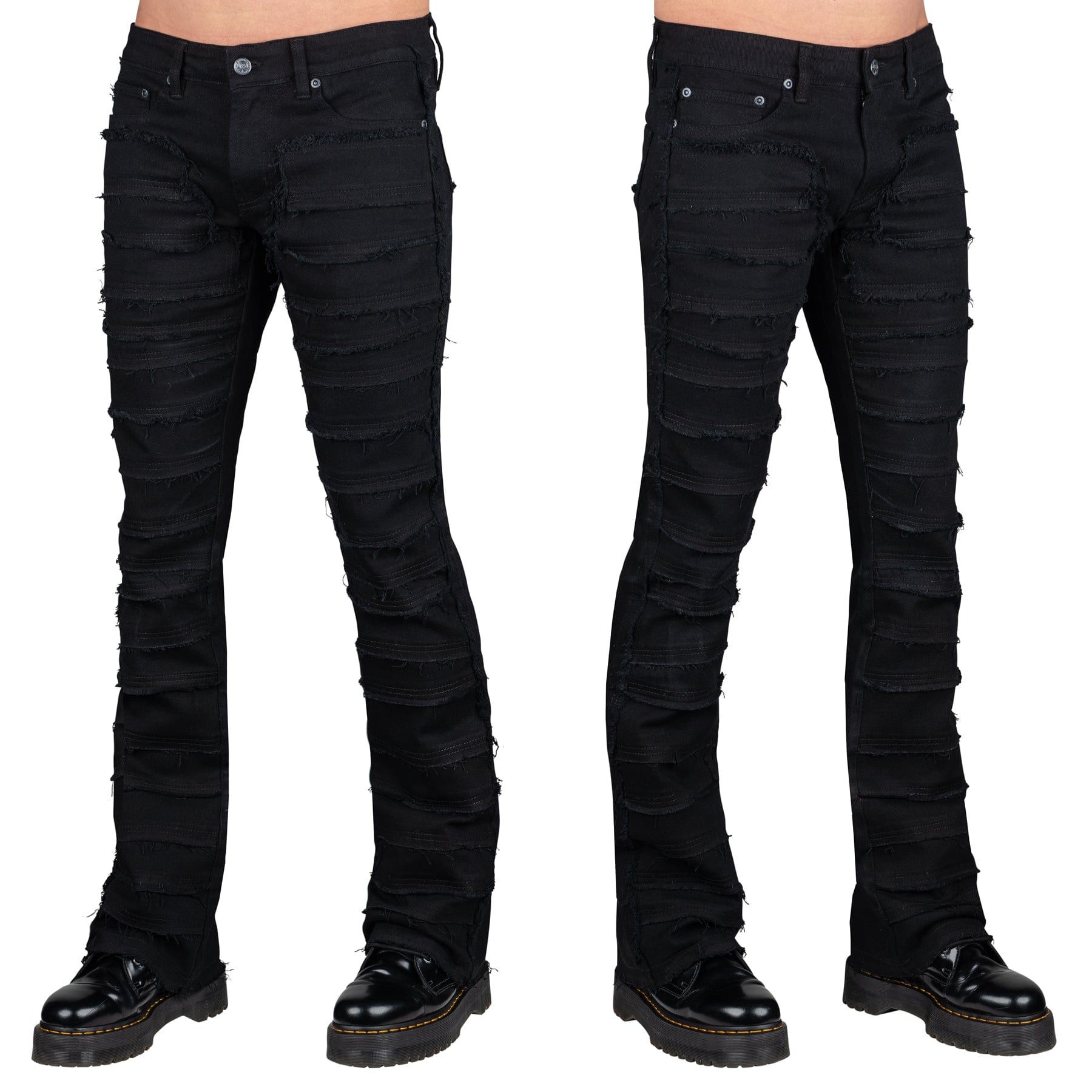 Wornstar Clothing Mens Jeans. Bandage Denim Stage Pants - Black