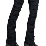 Wornstar Clothing Mens Jeans. Bandage Denim Stage Pants - Black