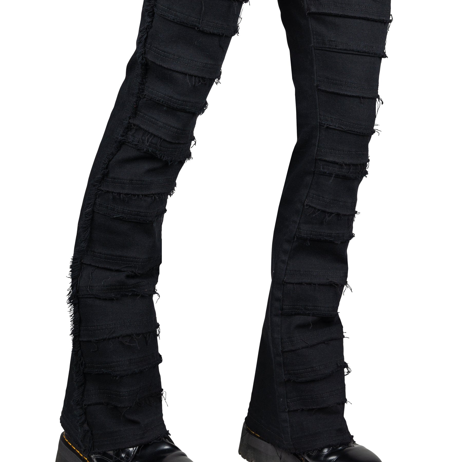 Wornstar Clothing Mens Jeans. Bandage Denim Stage Pants - Black