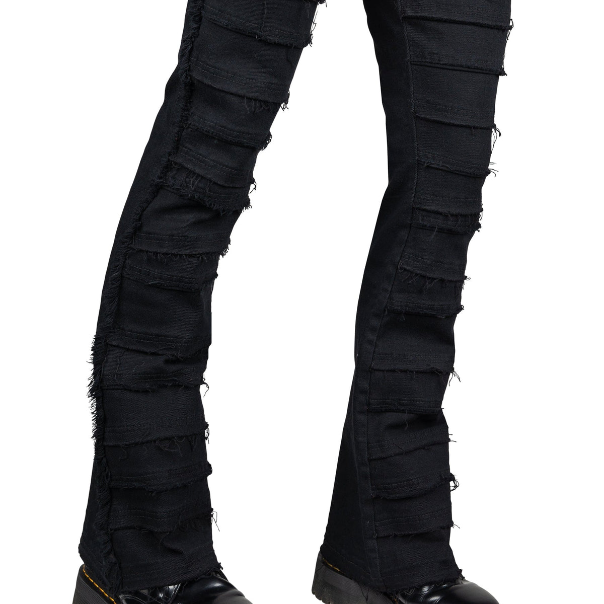 Wornstar Clothing Mens Jeans. Bandage Denim Stage Pants - Black