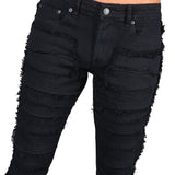Wornstar Clothing Mens Jeans. Bandage Denim Stage Pants - Black