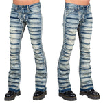 Wornstar Clothing Mens Jeans. Bandage Denim Stage Pants - Classic Blue