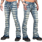 Wornstar Clothing Mens Jeans. Bandage Denim Stage Pants - Classic Blue
