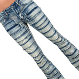 Wornstar Clothing Mens Jeans. Bandage Denim Stage Pants - Classic Blue