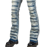 Wornstar Clothing Mens Jeans. Bandage Denim Stage Pants - Classic Blue