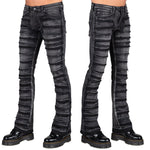 Wornstar Clothing Mens Jeans. Bandage Denim Stage Pants - Vintage Black