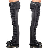 Wornstar Clothing Mens Jeans. Bandage Denim Stage Pants - Vintage Black
