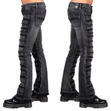 Wornstar Clothing Mens Jeans. Bandage Denim Stage Pants - Vintage Black