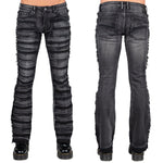 Wornstar Clothing Mens Jeans. Bandage Denim Stage Pants - Vintage Black