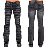 Wornstar Clothing Mens Jeans. Bandage Denim Stage Pants - Vintage Black