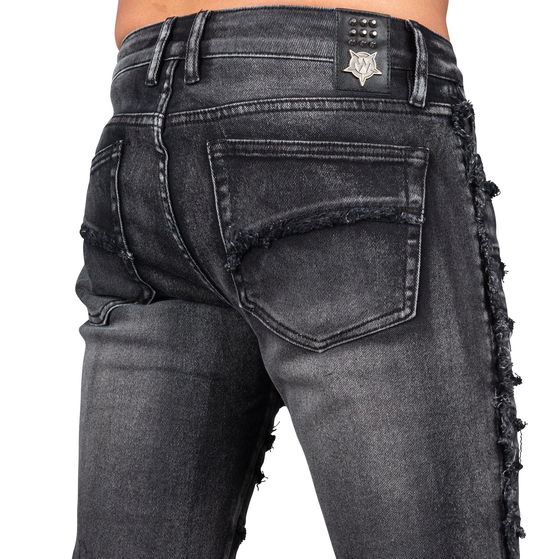 Wornstar Clothing Mens Jeans. Bandage Denim Stage Pants - Vintage Black