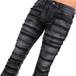 Wornstar Clothing Mens Jeans. Bandage Denim Stage Pants - Vintage Black