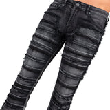 Wornstar Clothing Mens Jeans. Bandage Denim Stage Pants - Vintage Black