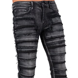 Wornstar Clothing Mens Jeans. Bandage Denim Stage Pants - Vintage Black