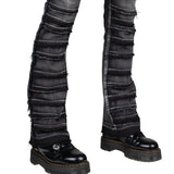 Wornstar Clothing Mens Jeans. Bandage Denim Stage Pants - Vintage Black