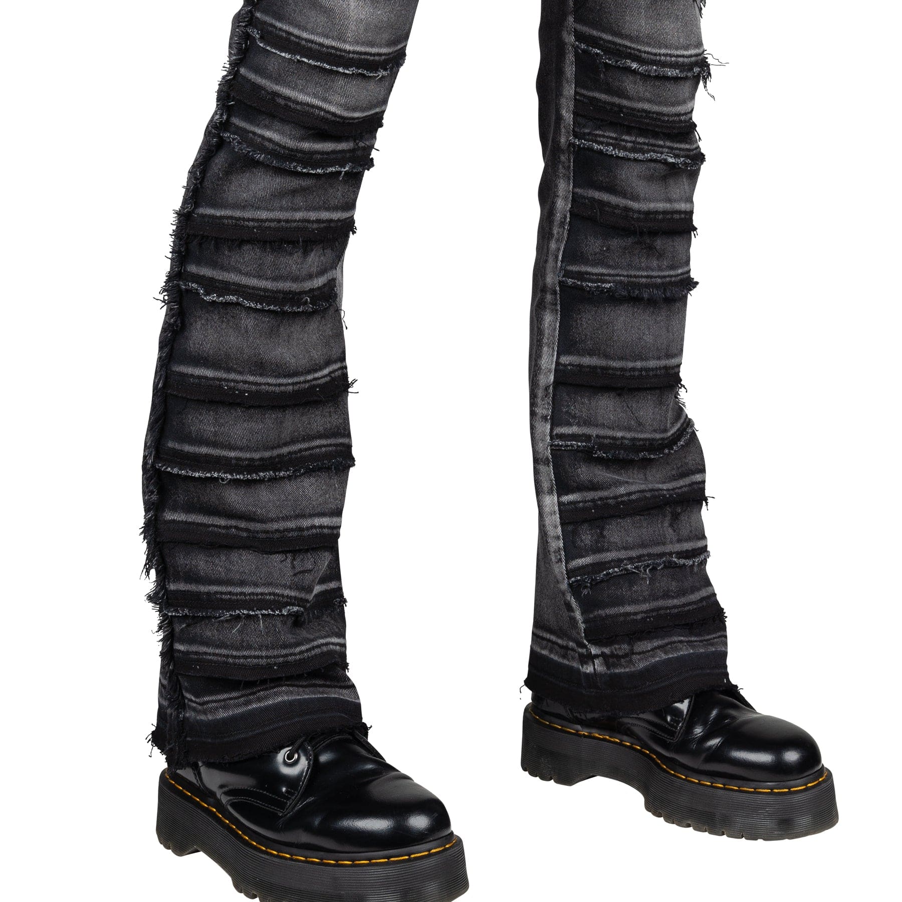 Wornstar Clothing Mens Jeans. Bandage Denim Stage Pants - Vintage Black