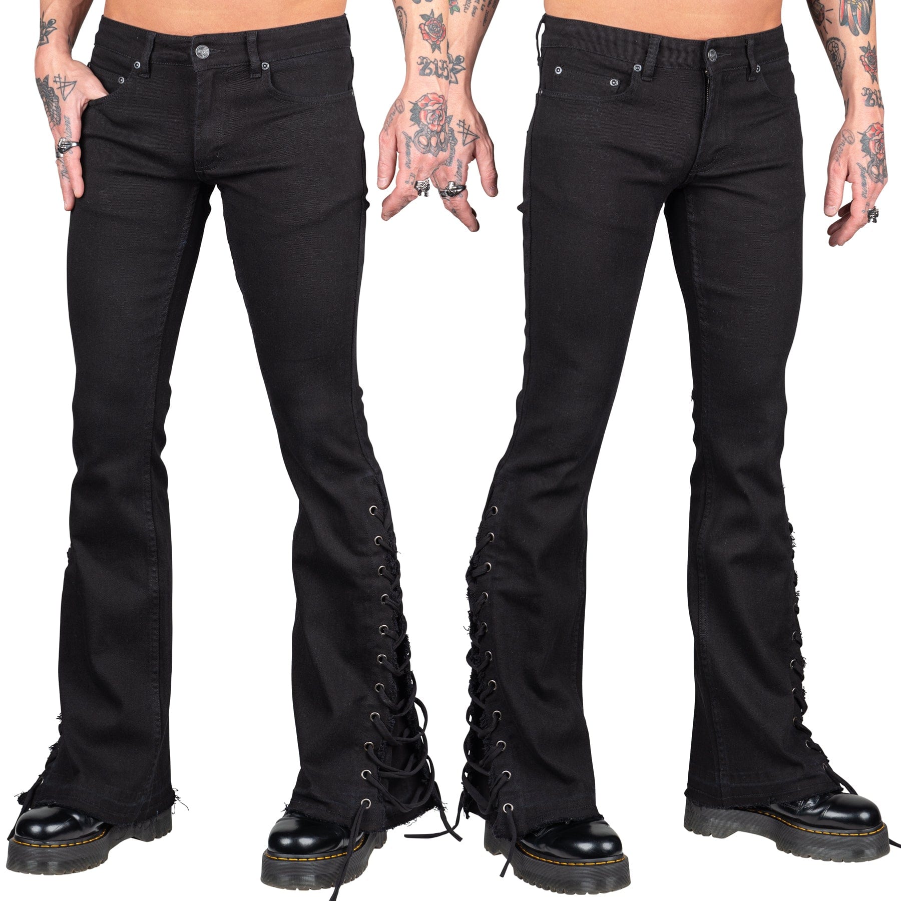 Wornstar Clothing Mens Jeans. Cutlass Blackout Denim Stage Pants - Black