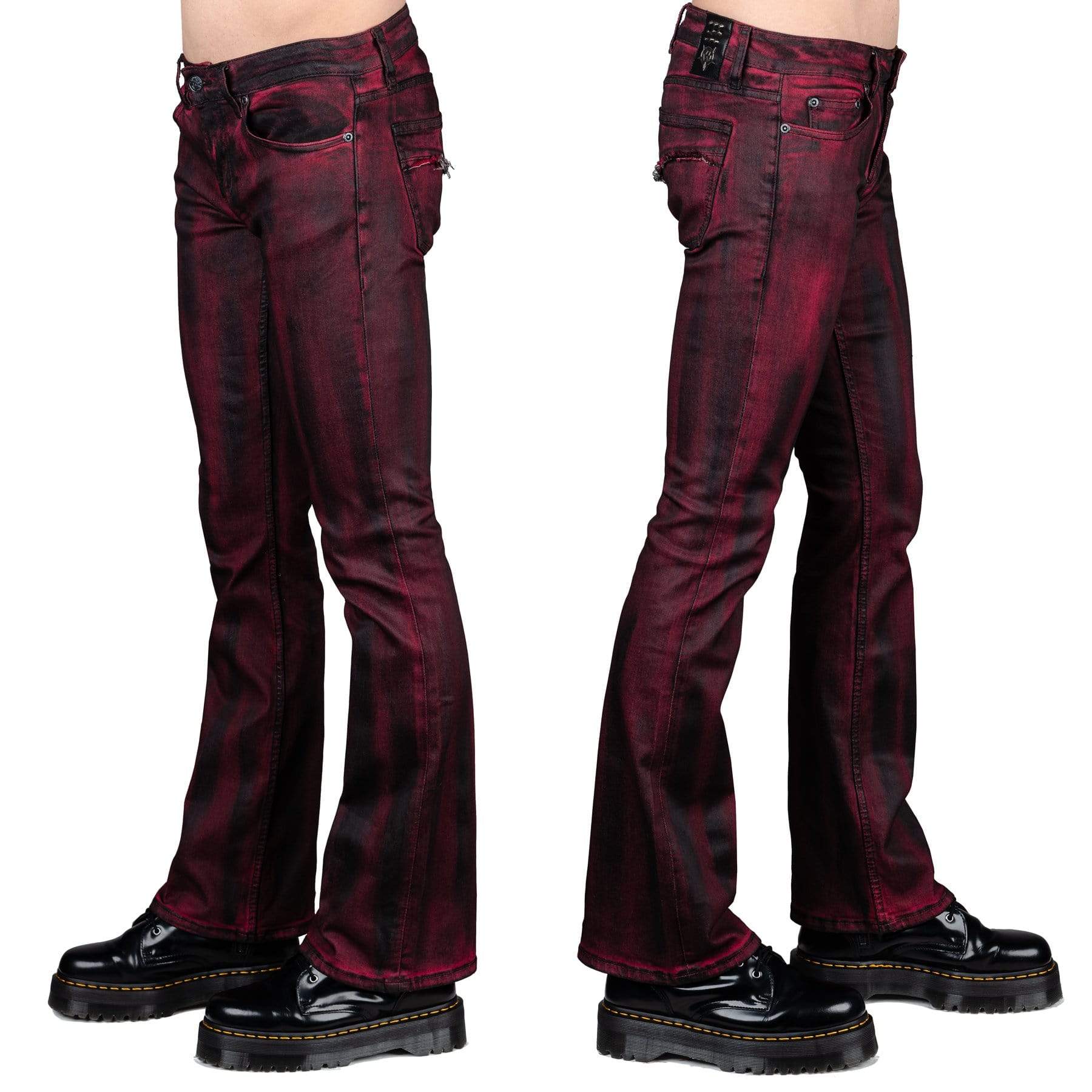 Wornstar Clothing Mens Jeans Hellraiser Coated Denim Pants - Crimson
