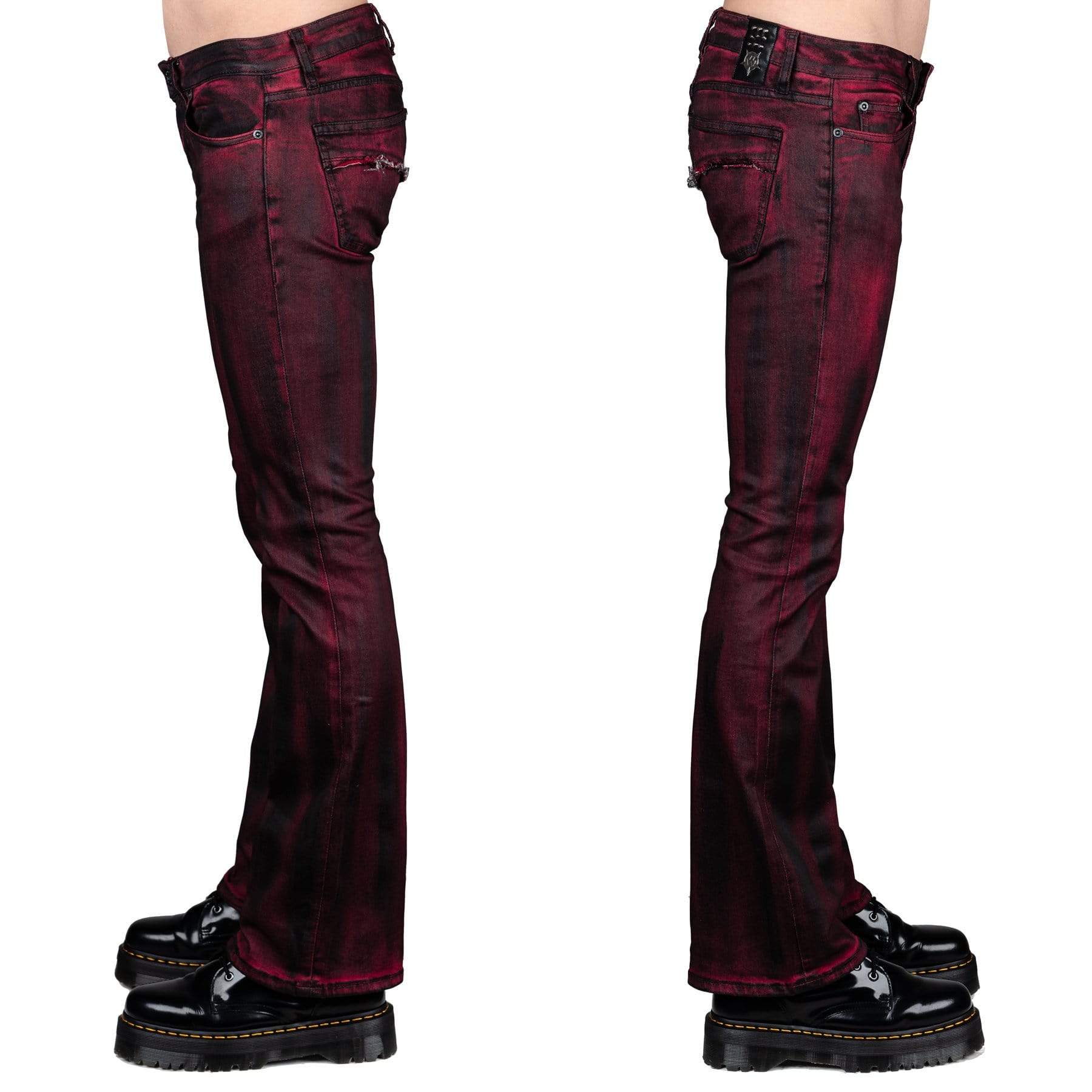 Wornstar Clothing Mens Jeans Hellraiser Coated Denim Pants - Crimson