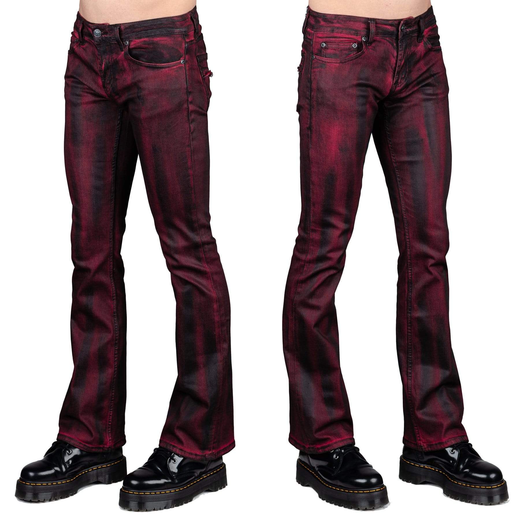 Wornstar Clothing Mens Jeans Hellraiser Coated Denim Pants - Crimson