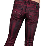 Wornstar Clothing Mens Jeans Hellraiser Coated Denim Pants - Crimson