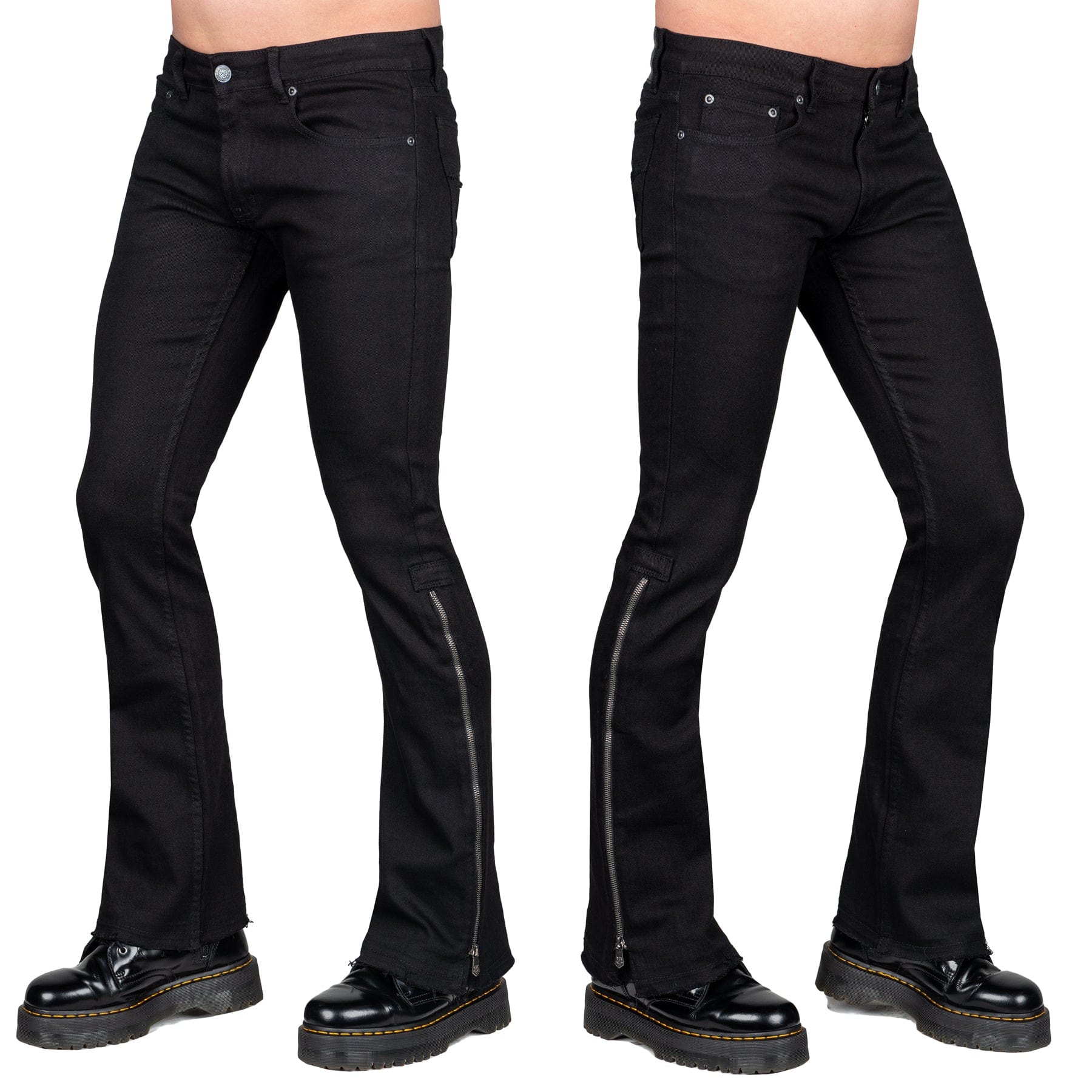 Wornstar Clothing Hellraiser Side Zipper Mens Jeans - Black