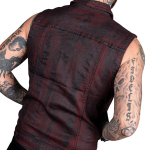 All Access Collection Jacket Idolmaker Coated Denim Vest - Crimson