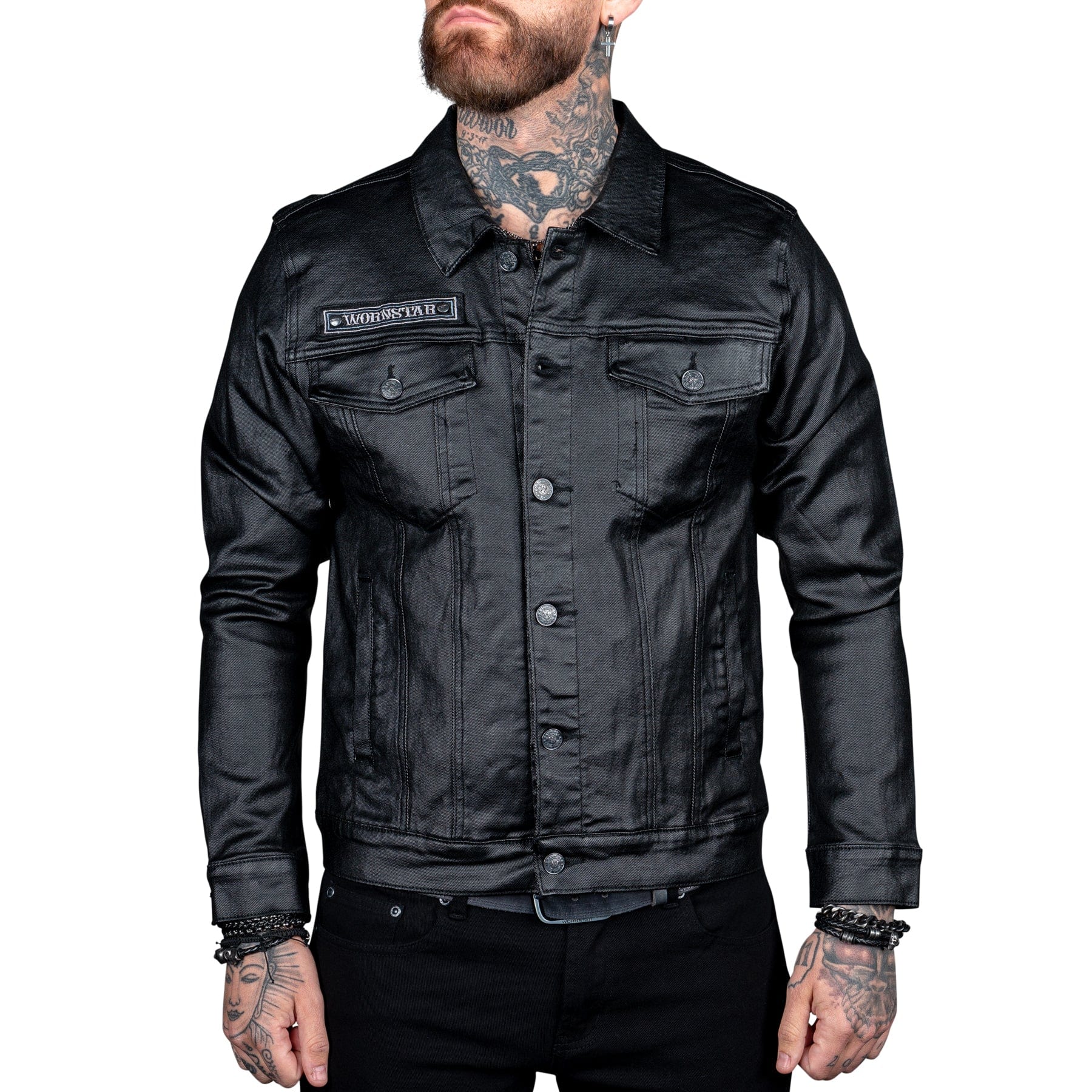 Wornstar Clothing Idolmaker Mens Waxed Denim Jacket - Black