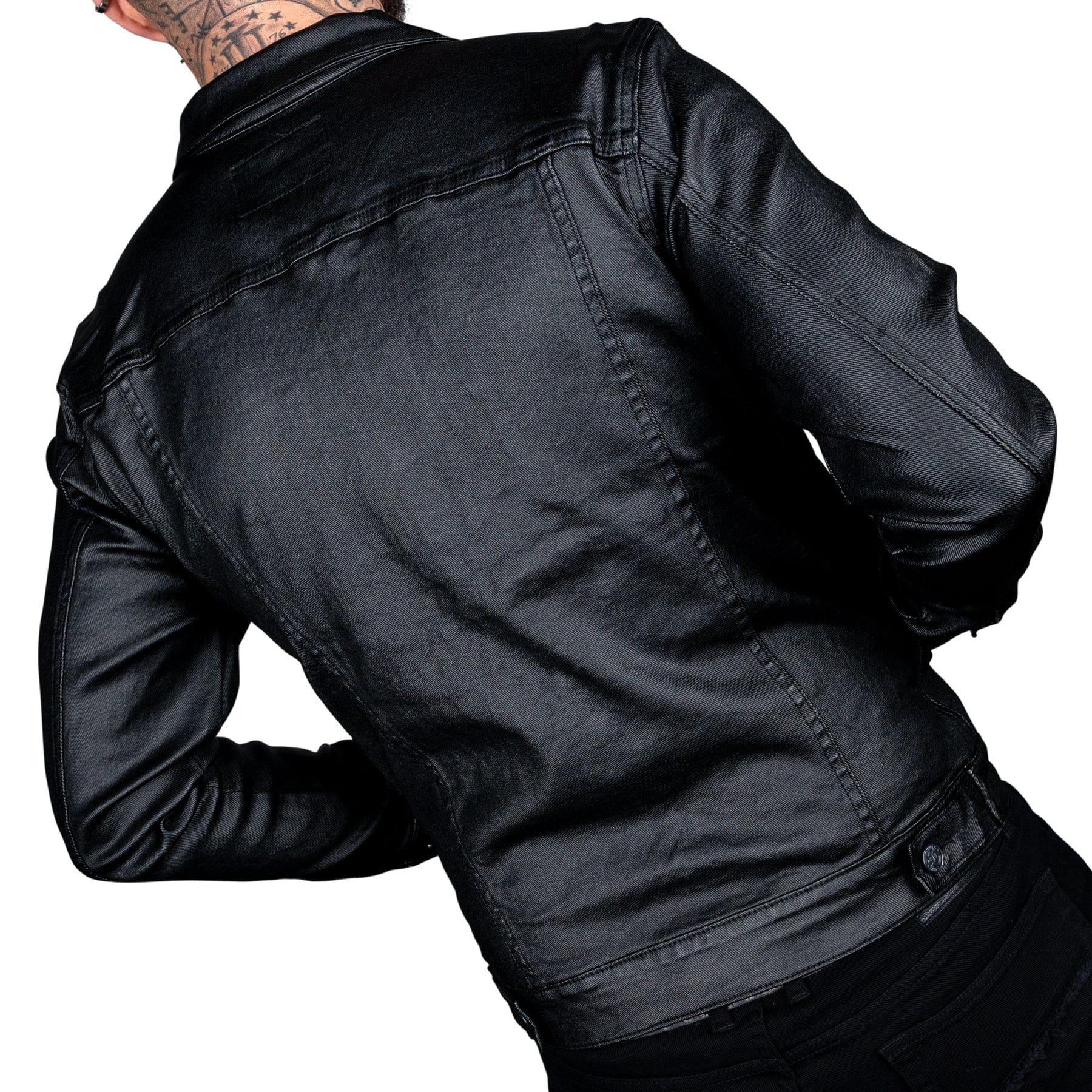 Mens Denim Jacket Jeans Coat Crane Embroidery Loose Baggy Jean Tops Casual  Black | eBay