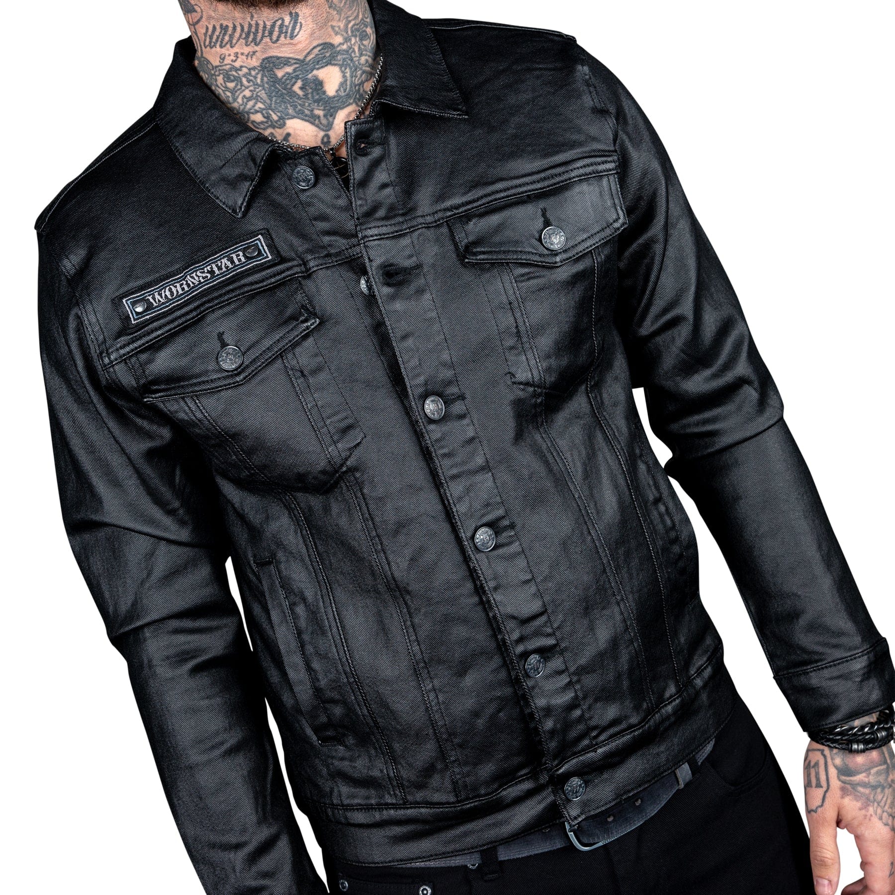 Wornstar Clothing Idolmaker Mens Waxed Denim Jacket - Black