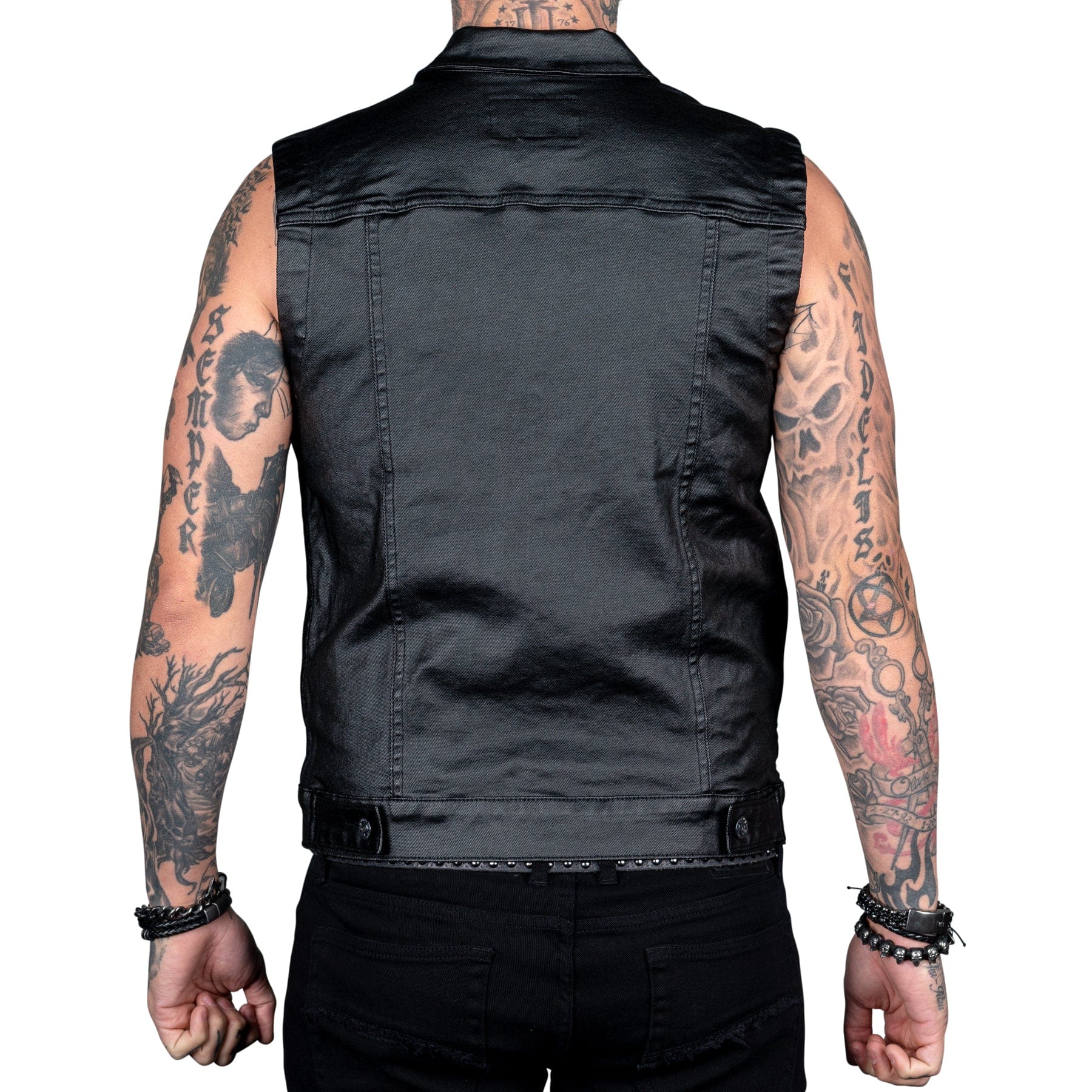 Wornstar Clothing Idolmaker Mens Waxed Denim Vest - Black