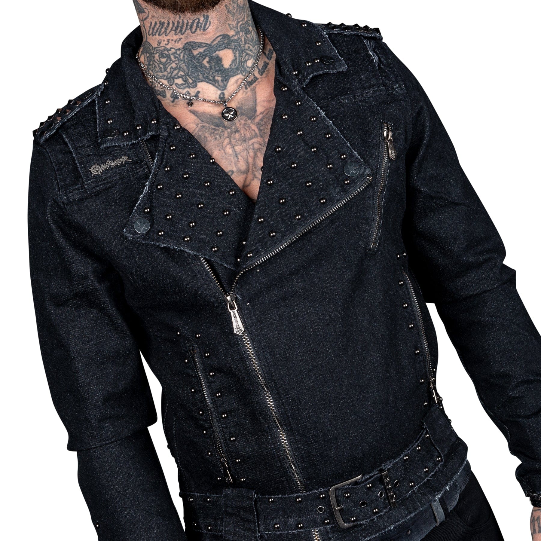 Venom Cut off vest and leather jacket