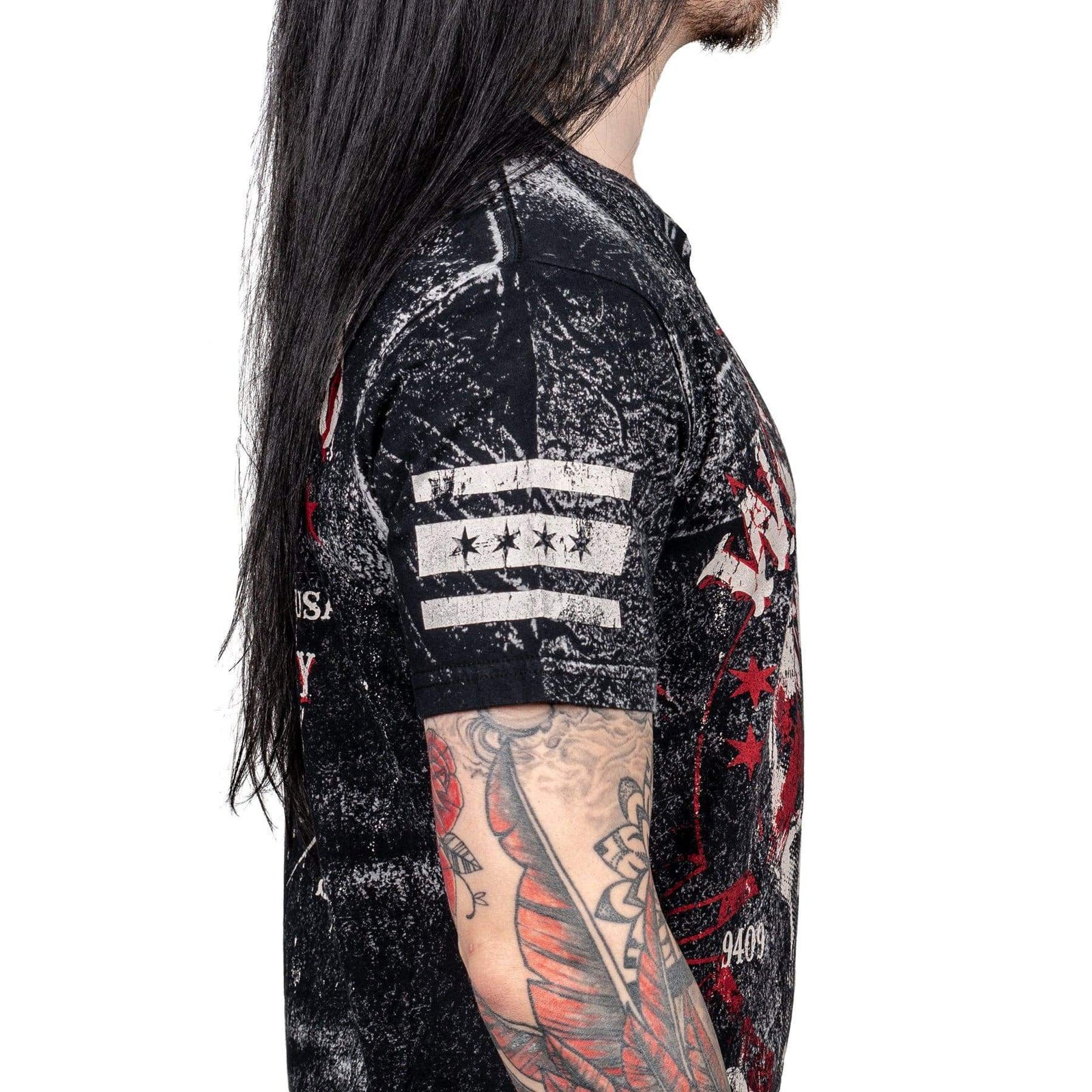 Wornstar Clothing Mens Skull T-Shirt Death Mechanic Mens Tee - Black