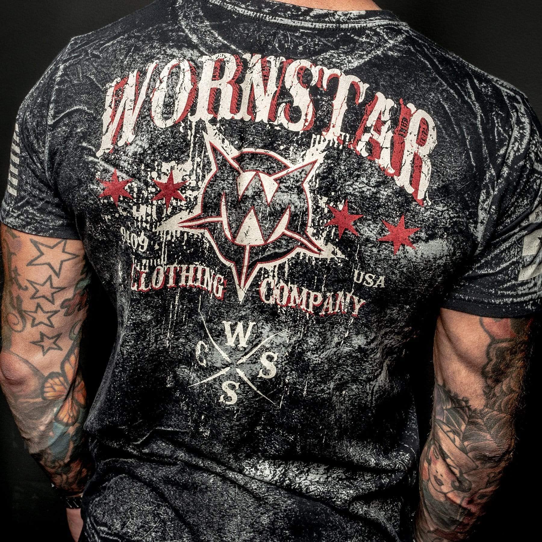 Wornstar Clothing Mens Skull T-Shirt Death Mechanic Mens Tee - Black