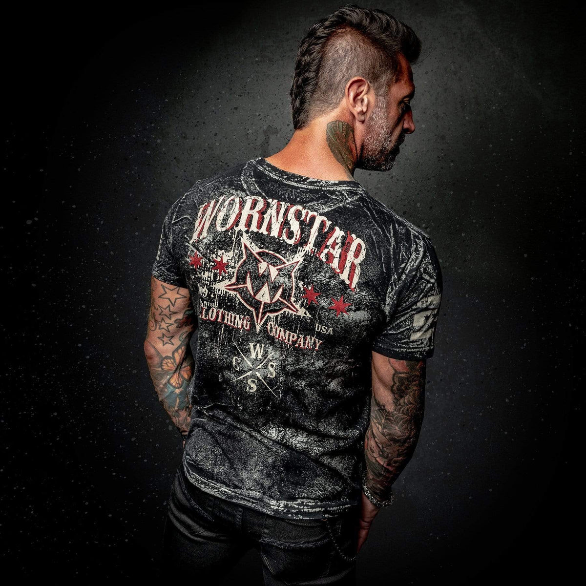 Wornstar Clothing Mens Skull T-Shirt Death Mechanic Mens Tee - Black
