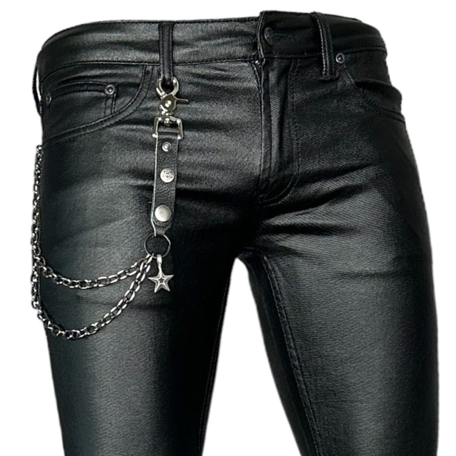 Custom Chop Shop Accessory Wornstar Custom Wallet Chain - Handmade Leather Top with Metal Chain and Star Accent