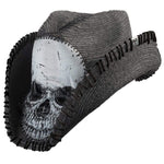Custom Chop Shop Accessory Wornstar Custom Rocker Hat - Black Stitched Skull