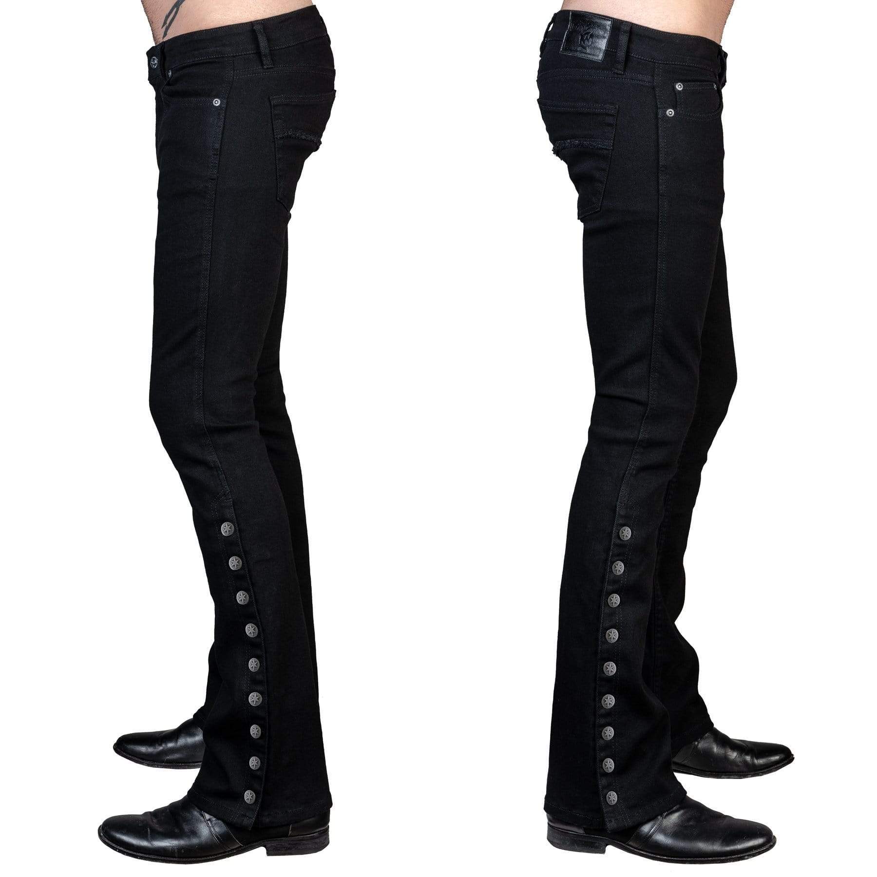 Wornstar Clothing Hellraiser Side Laced Mens Jeans - Black