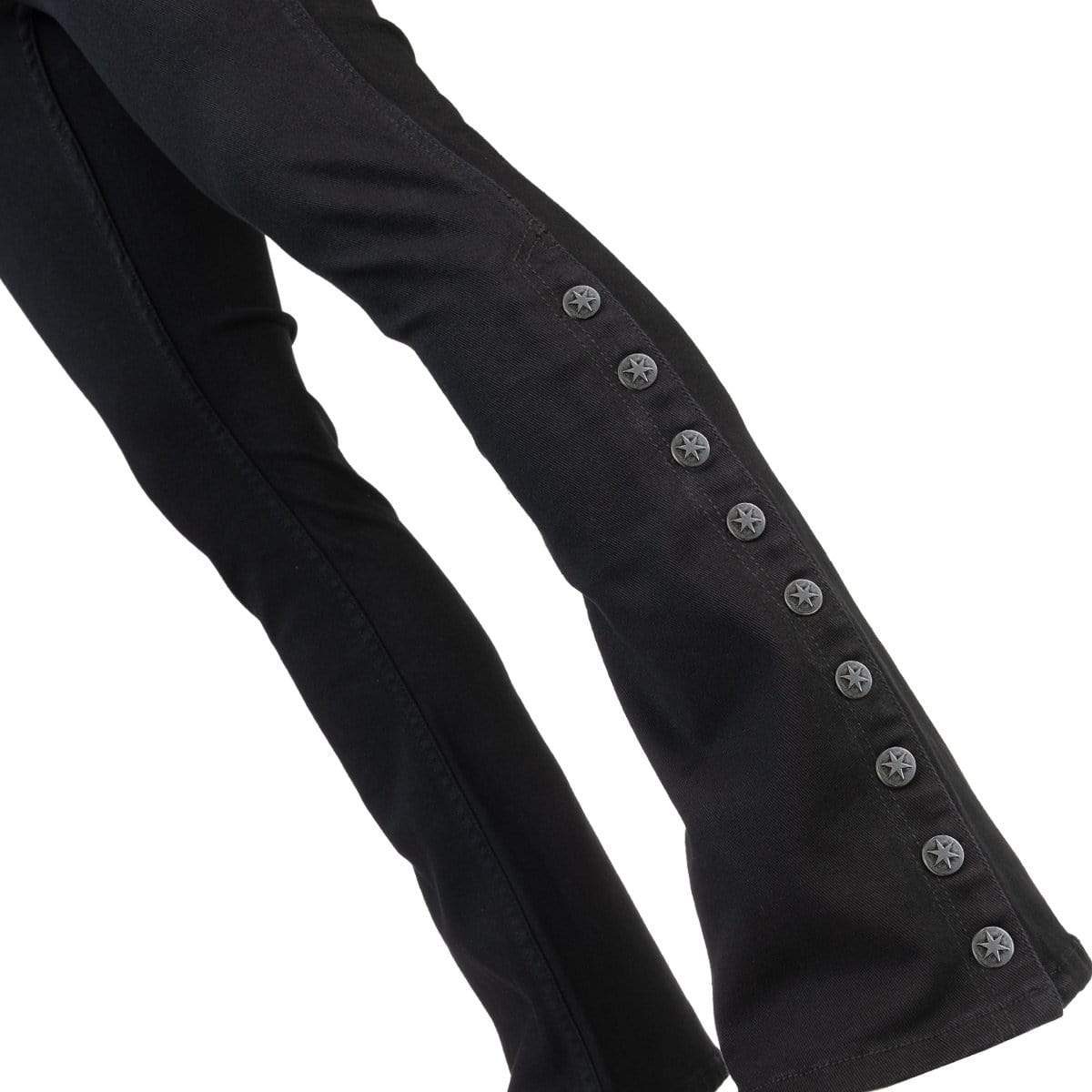 Wornstar Clothing Mens Jeans Hellraiser Denim Pants With Side Buttons - Black