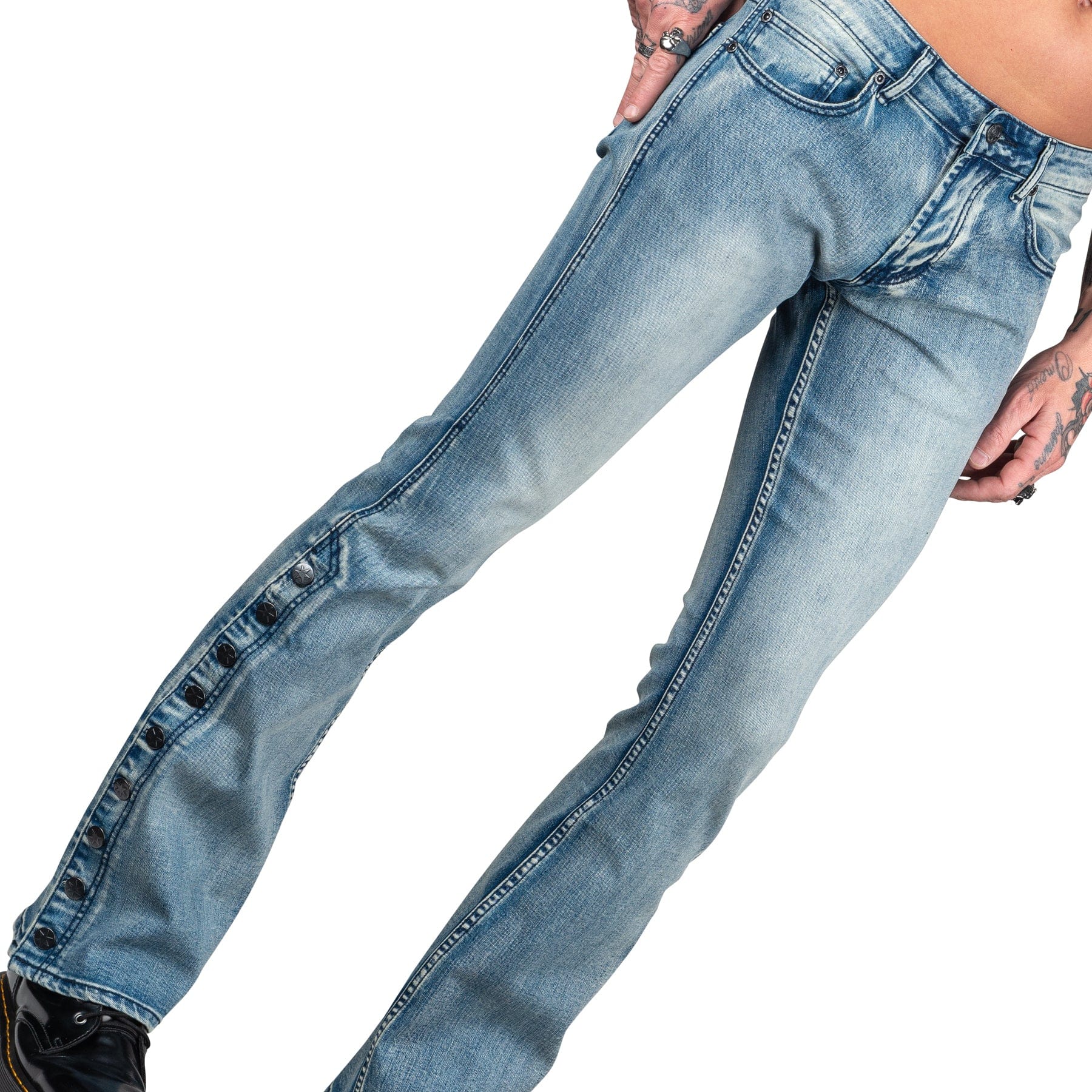 Essentials Collection Pants Hellraiser Side Button Jeans - Classic Blue